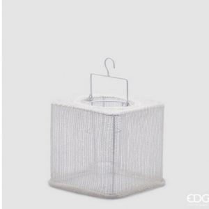 Lanterna tessuto cubo c/manico H22 l22 l22