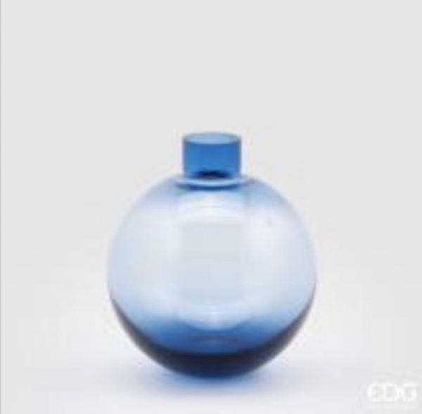 Vaso vetro terra blu D12 H20