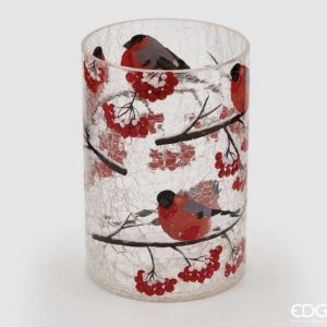 Vaso portacandela pettirosso H18 D11