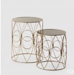 Tavolo rotondo metallo set 2 pezzi H57 D46