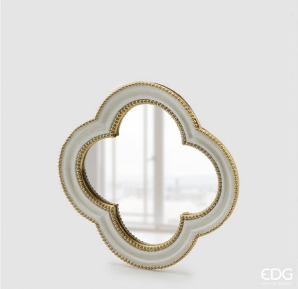 EDG Enzo De Gasperi specchio flor D22 colore bianco e oro
