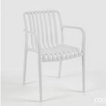 Sedia  righe in  Polipropilene uso esterno  H80 L55 L56  Bianco