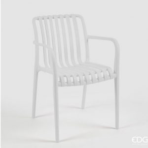 Sedia  righe in  Polipropilene uso esterno  H80 L55 L56  Bianco