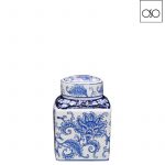 Scatola cinese Fang ceramica blu D18 H 22
