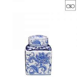 Scatola cinese Fang ceramica blu D18 H 22