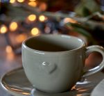 Tazza caffe' con piattino color fango D7L10H5,50