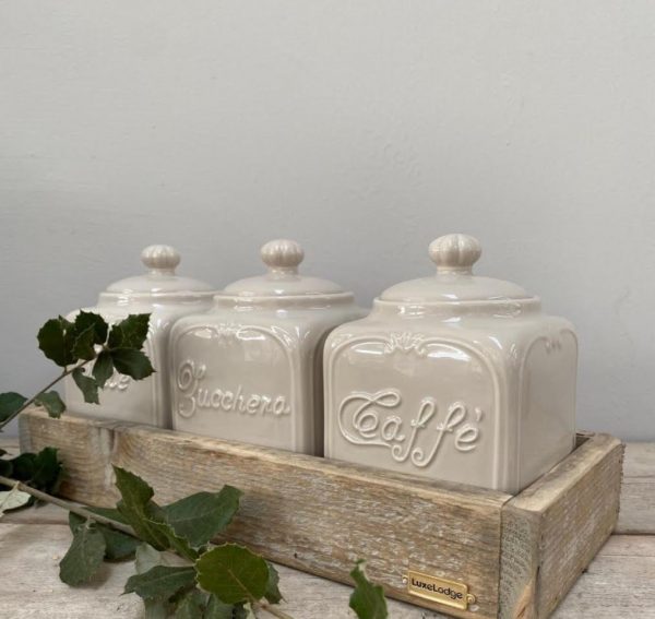 Barattolo Zucchero IN CERAMICA BEIGE  L11H16