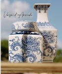 Scatola cinese Fang ceramica blu D18 H 22