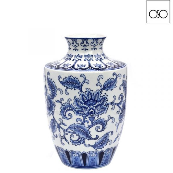 Vaso Ming ceramica blu 19x29H