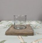 Lanterna minimal 10x10 con base legno 17x17