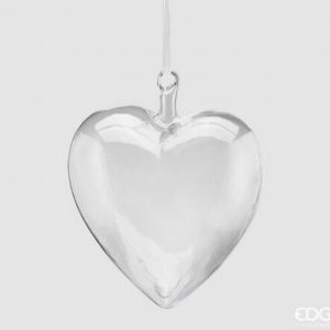 Cuore vetro trasparente D20 H23
