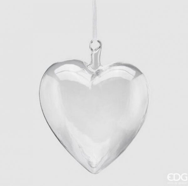 Cuore vetro trasparente D20 H23