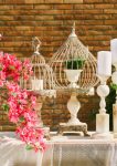 Alzata c/coperchio vintage chantilly metallo avorio D32,5 H69,00