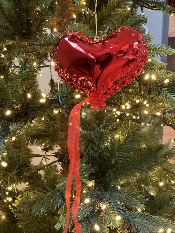 Decorazione palloncino cuore vetro D 12