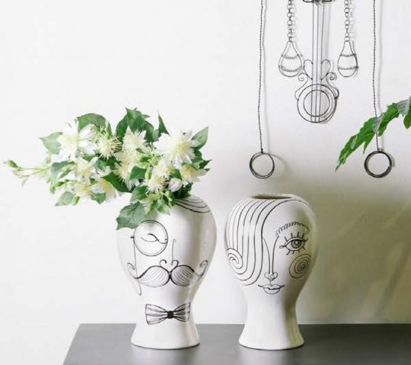 Vaso portafiori "Harold" ceramica bianco 19,00X19,00XH30