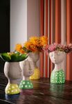 Busto fanciulla sognante resina giallo 14,80X15,60XH28