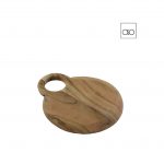 Tagliere in acacia tondo piccolo legno naturale 20x24x2