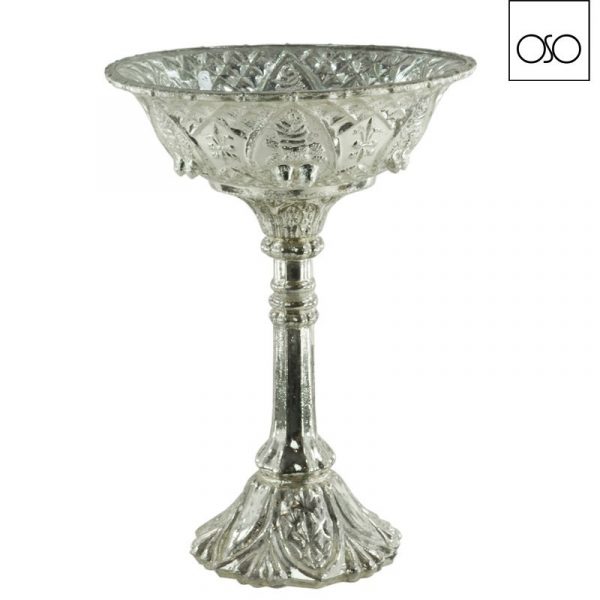 Coppa decorata vetro argento 18,00x23H