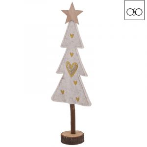 Alberello grande base legno stoffa avorio 11,00x6,00xh37,00