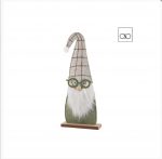 Babbo Natale con occhiali grande stoffa verde 17,00x5,00xH41,00