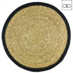 Sotto piatto bordato paglia nero d38,00cm
