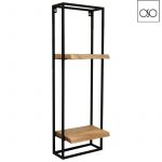 Struttura da appendere in ferro con mensola legno 30x20x90H