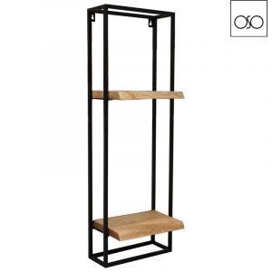 Struttura da appendere in ferro con mensola legno 30x20x90H