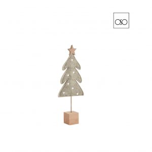 Alberello piccolo base legno stoffa marrone chiaro 8x3x21H