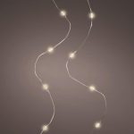 Corda micro led 10L metallo bianco caldo 45cm c/ batteria