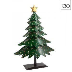 Albero natale decorato metallo verde 23X9X34H