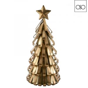 Abete Natale grande metallo oro 14,50x29H
