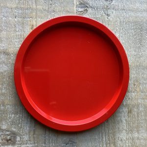 Vassoio in metallo rosso 2cmx25cm