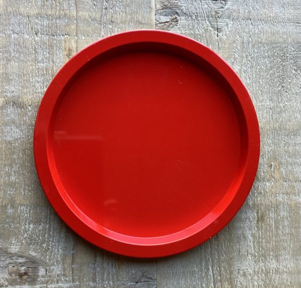 Vassoio in metallo rosso 2cmx25cm