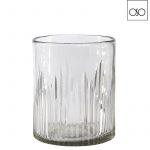 Vaso cilindro rilievo righe md vetro trasparente 15,00cmxh18,00cm
