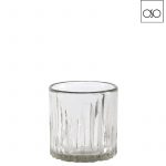 Vaso cilindro rilievo righe xs vetro trasparente 9,50cmxh9,50cm