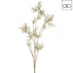 Ramo gigante Hibiscus c/glitter poliestere bianco 115 cm