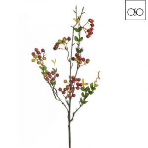 Ramo  bacche e foglie rosso cm 110