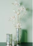 Ramo gigante Hibiscus c/glitter poliestere bianco 115 cm