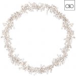 Corona grande beads metallo bianco  d35 cm