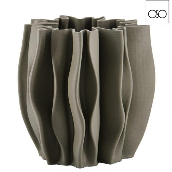 Vaso 3D Stratum ceramica verde 22x22H