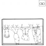 Quadretto Clothes metallo nero    cm 46x5x28H