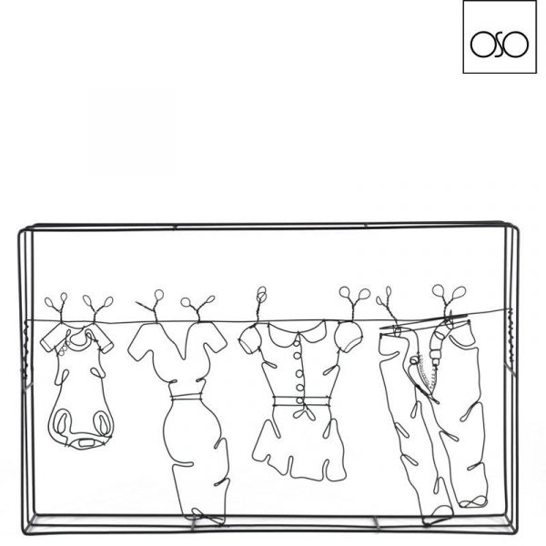 Quadretto Clothes metallo nero    cm 46x5x28H