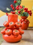 Vaso pomo d'oro ceramica arancio 21x24,50H