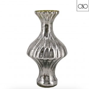 Vaso portafiori in vetro color argento 13,00xH28,00-Elegante decorazione per casa e ufficio