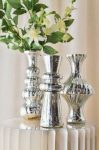 Vaso portafiori in vetro color argento 11,00xH30,00-Elegante decorazione per casa e ufficio