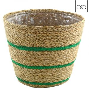 Cesto rigato  in paglia  modello large 25,00xH20,00