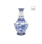 VASO HONG  BLU CERAMICA D10 H37 CM