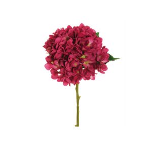 Ramo ortensia c/3 foglie col. ciclamino 18x50H