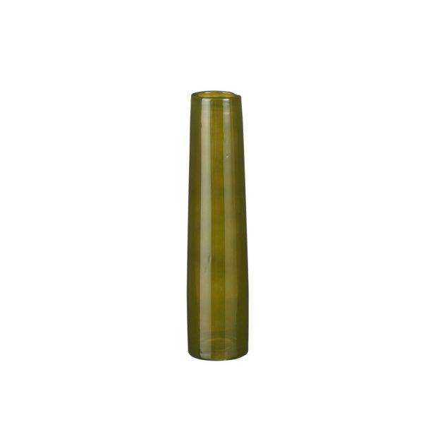 Vaso monofiore Andra vetro verde 7,00xH30,50