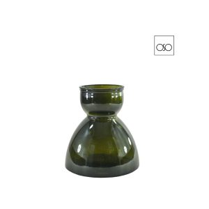 Vaso Senna basso vetro verde muschio 21,50x H23,00